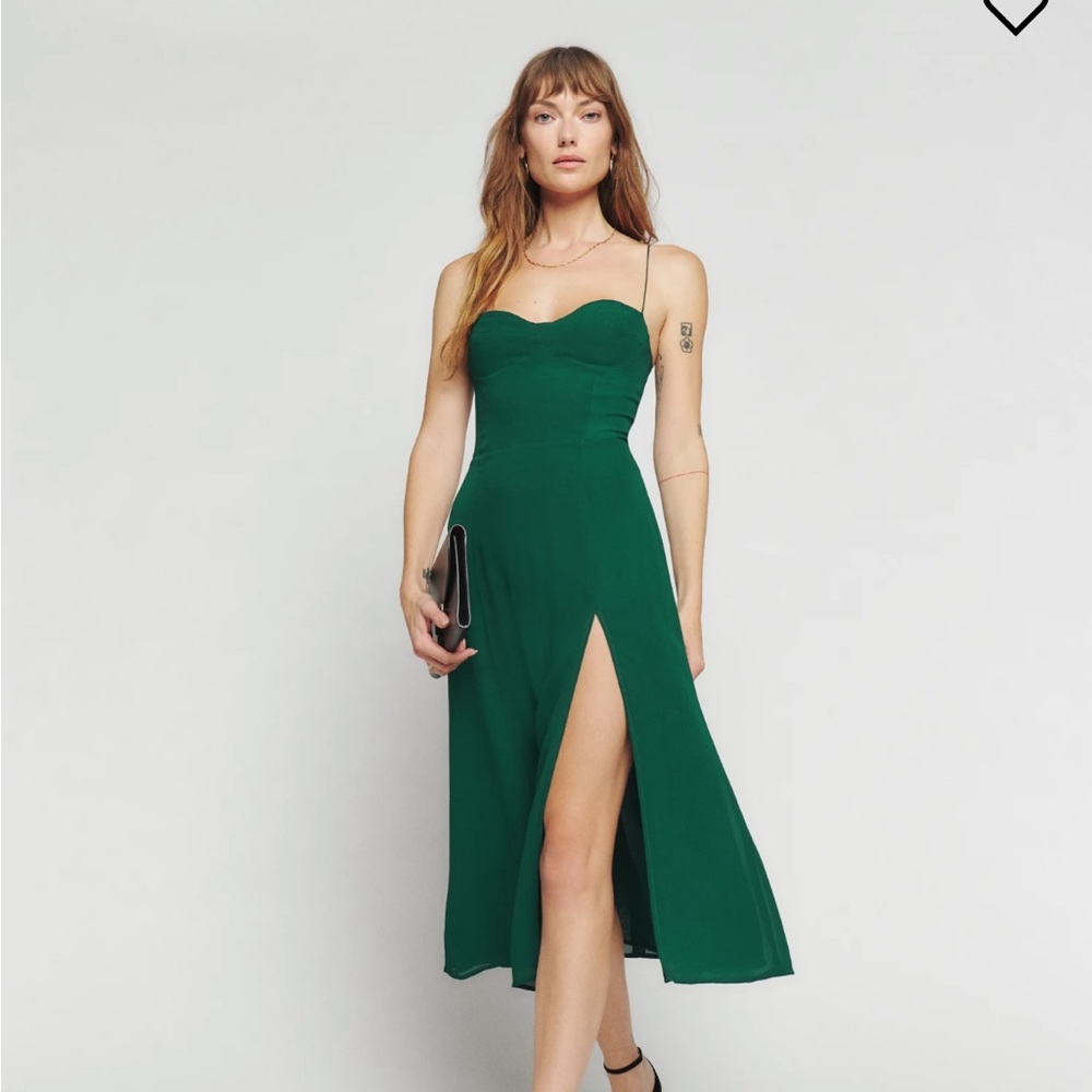 Reformation Juliette Dress in Emerald